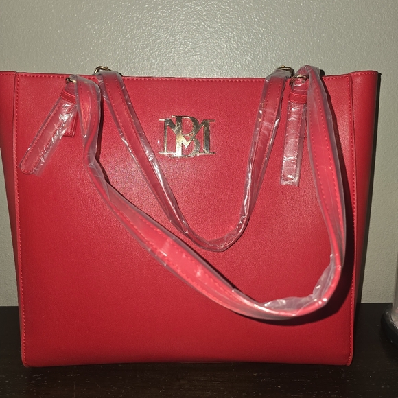 Nwt Badgley Mischka Red Large Tote Bag New - Picture 1 of 3